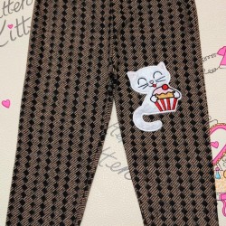 Детски мъхест клин в бежово/кафяво с коте Детски мъхест клин в бежово/кафяво с коте