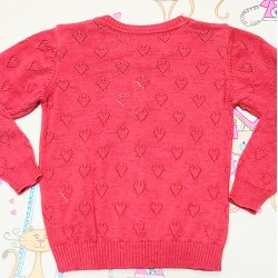 Детска червена жилетка на сърчица Детска червена жилетка на сърчица