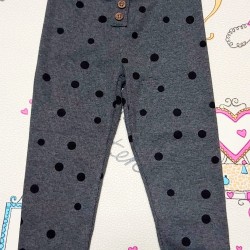 Детско долнище в графит на черни точки