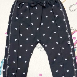 Сиво долнище за момиче на бели сърца