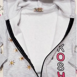 Ватиран детски суичър в сиво със звездички Ватиран детски суичър в сиво със звездички