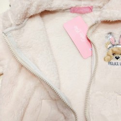 Пухкав суичър/яке в бежово с качулка Пухкав суичър/яке в бежово с качулка