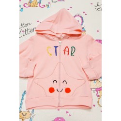 Детски суичър в прасковено розово Star Детски суичър в прасковено розово Star