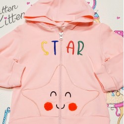 Детски суичър в прасковено розово Star Детски суичър в прасковено розово Star