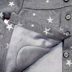 Меко яке тип суичър с качулка в сиво на звездички