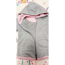 Детски суичър в светло сиво и розово 68см-86см Детски суичър в светло сиво и розово 68см-86см