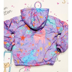 Преходно пролетно есенно яке с подплата в лилаво с Еднорози