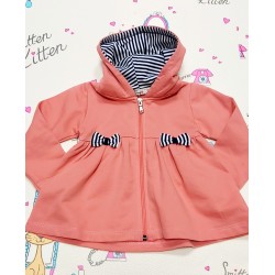 Детски суичър в пепеливо розово с качулка