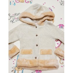 Златиста детска жилетка с качулка 80см-92см