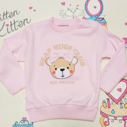 Бебешка блуза в розово с мече и панделка Бебешка блуза в розово с мече и панделка