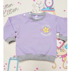 Лилава бебешка блуза с дълъг ръкав