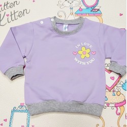 Лилава бебешка блуза с дълъг ръкав Лилава бебешка блуза с дълъг ръкав