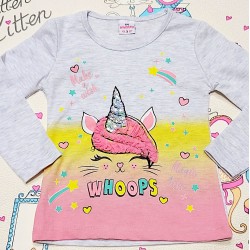 Бебешка блуза с коте еднорог Бебешка блуза с коте еднорог