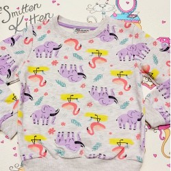 Детска блуза с фламинго и слончета Детска блуза с фламинго и слончета