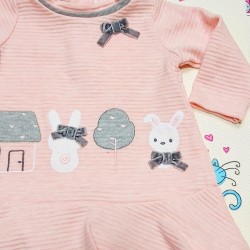 Бебешка рокля в нежно розово със зайчета Бебешка рокля в нежно розово със зайчета