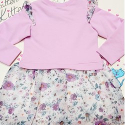 Детска рокля в лилаво с коте