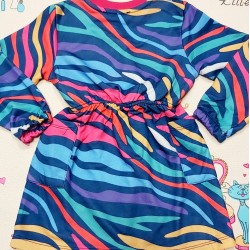 Многоцветна детска рокля 4г-6г Многоцветна детска рокля 4г-6г