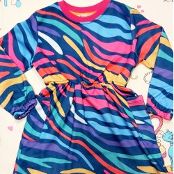 Многоцветна детска рокля 4г-6г Многоцветна детска рокля 4г-6г