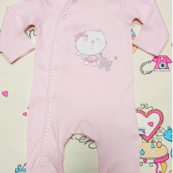 Бебешки гащеризон в розово с коте Бебешки гащеризон в розово с коте
