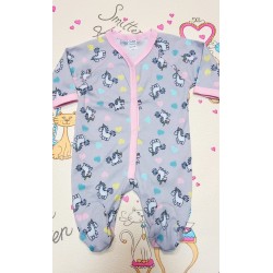 Гащеризон в сиво и розово с Еднорози