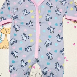 Гащеризон в сиво и розово с Еднорози Гащеризон в сиво и розово с Еднорози