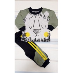 Детски комплект в зелено и сиво с Лъв
