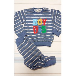 Детски комплект за момче в синьо райе