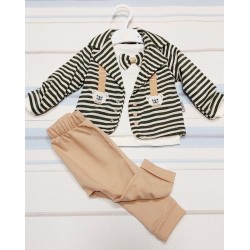 Бебешки комплект от 3 части със сако Бебешки комплект от 3 части със сако