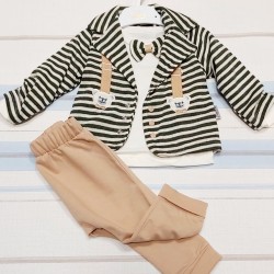 Бебешки комплект от 3 части със сако Бебешки комплект от 3 части със сако