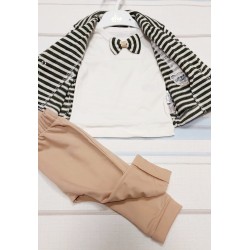 Бебешки комплект от 3 части със сако Бебешки комплект от 3 части със сако