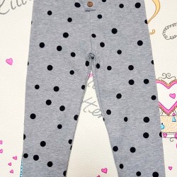 Долнище за момиче в светло сиво на черни точки