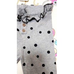Долнище за момиче в светло сиво на черни точки Долнище за момиче в светло сиво на черни точки
