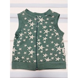 Бебешки елек в зелено на бели звездички