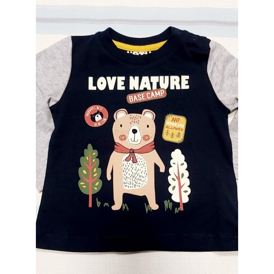 Бебешка блуза с мечо  LOVE NATURE