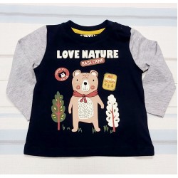 Бебешка блуза с мечо  LOVE NATURE