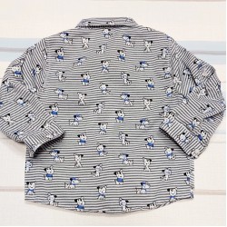 Детска риза в синьо райе с кученца Детска риза в синьо райе с кученца