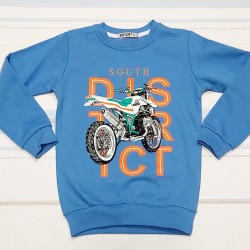 Детска блуза в синьо с мотор Детска блуза в синьо с мотор