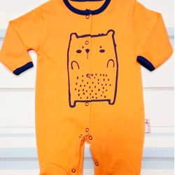 Оранжев бебешки гащеризон с Мечо Оранжев бебешки гащеризон с Мечо