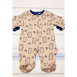 Бежов бебешки гащеризон с животни