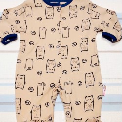 Бежов бебешки гащеризон с животни