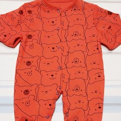 Бебешки гащеризон с мечета в оранжево/керемидено