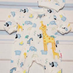 Бебешки гащеризон Жираф с шапка Бебешки гащеризон Жираф с шапка