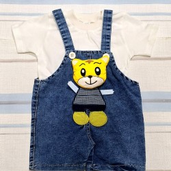 Детски летен дънков гащеризон с бяла тениска ,,Тигърчо