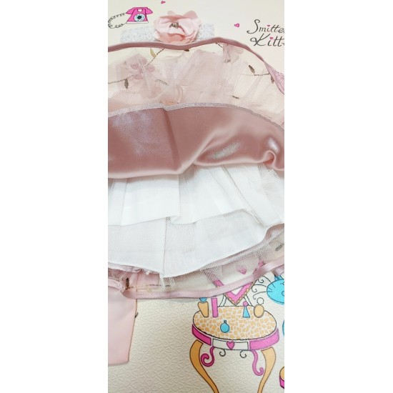 Официална рокля в розово с тюл и цветя ,,Bellissima Официална рокля в розово с тюл и цветя ,,Bellissima