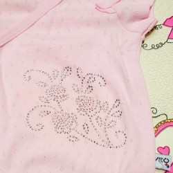 Бебешко розово боди с прехлупване от дишаща материя