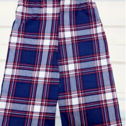 Летни къси детски панталони под коляното в синьо каре Летни къси детски панталони под коляното в синьо каре