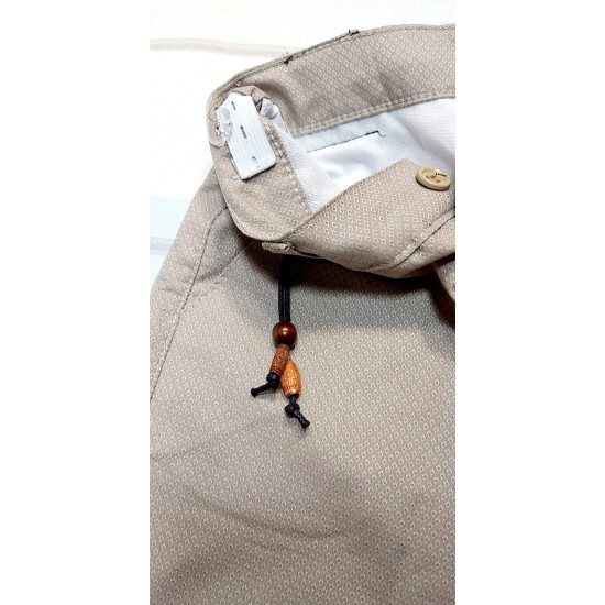 Летни памучни къси панталони в бежово