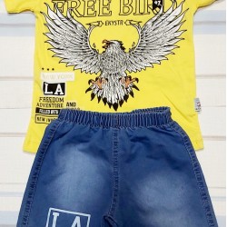 Детски комплект с жълта тениска  Орел