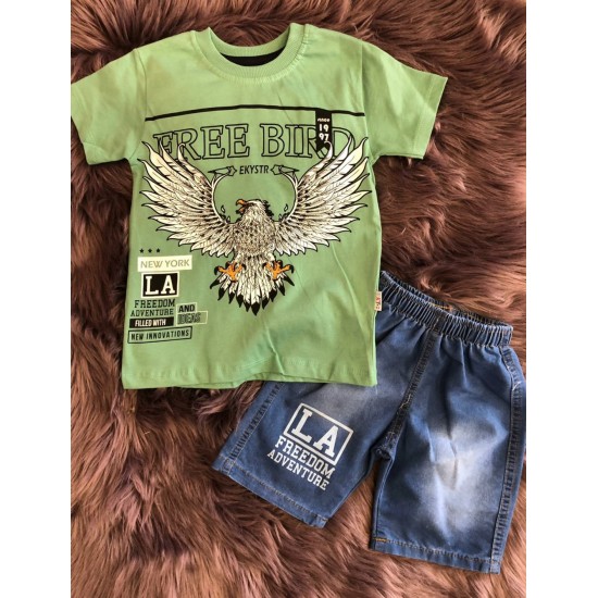 Комплект със зелена тениска ,,Орел