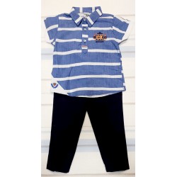 Детски комплект с риза и тъмносин панталон